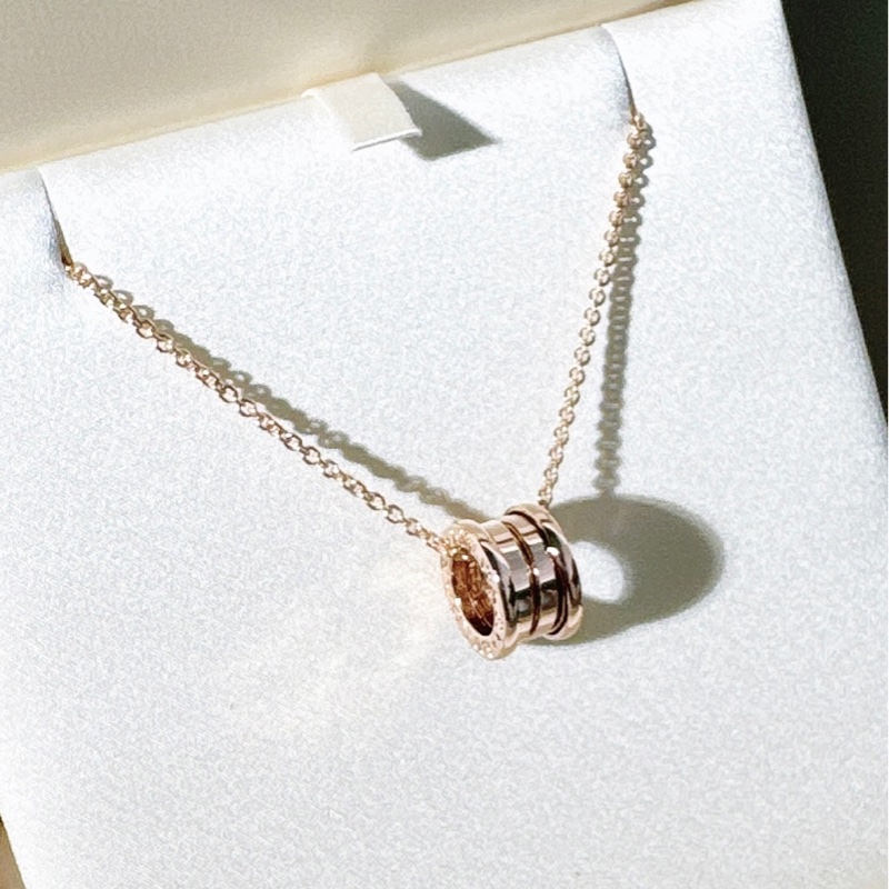 Bvlgari寶格麗 爆款 B.ZERO1 系列 玫瑰金彈簧項鍊-3