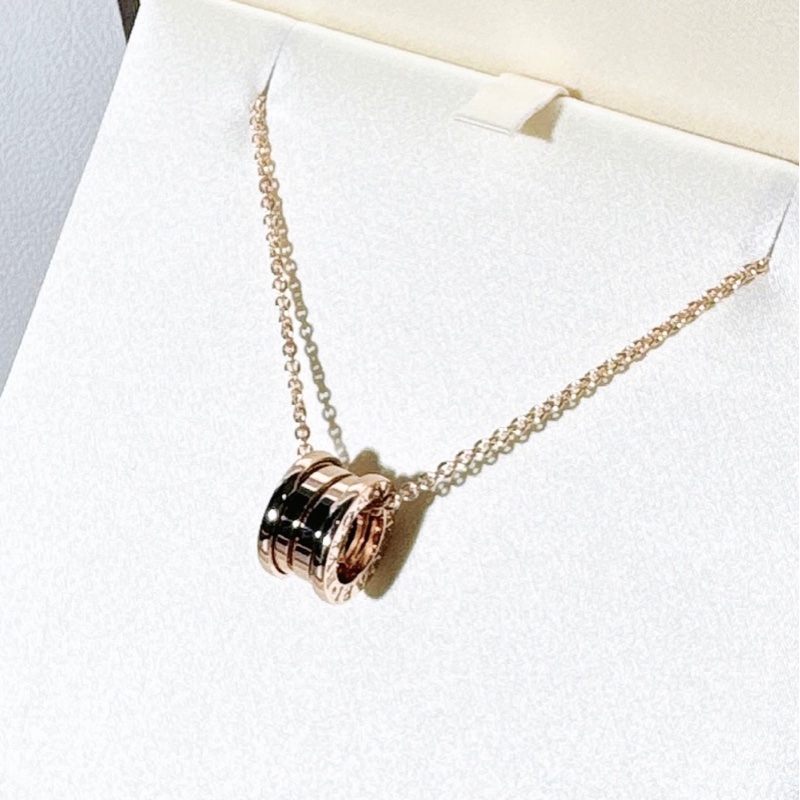 Bvlgari寶格麗 爆款 B.ZERO1 系列 玫瑰金彈簧項鍊-4