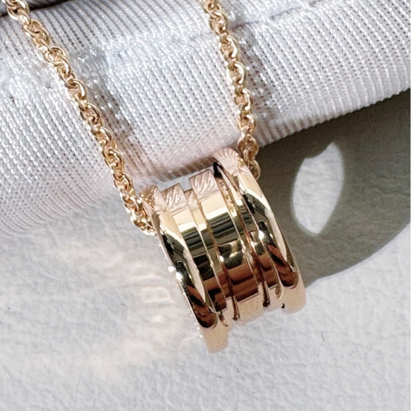 Bvlgari寶格麗 爆款 B.ZERO1 系列 玫瑰金彈簧項鍊-5