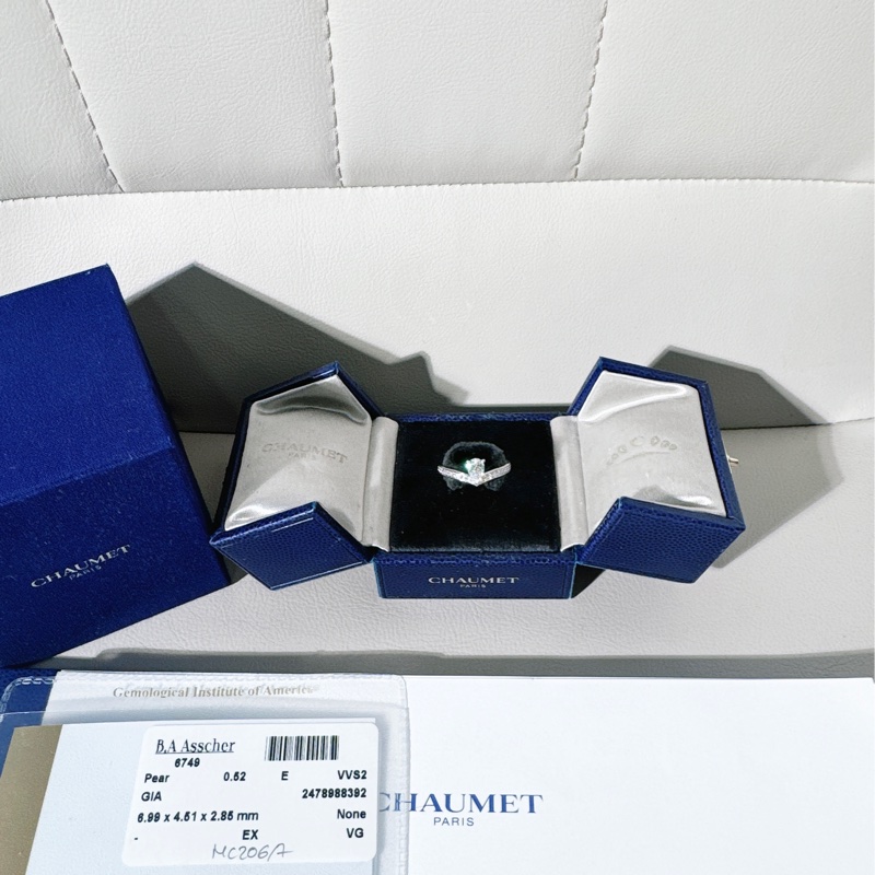 Chaumet尚美 Josephine Aigrette加冕·愛系列 白鷺冠冕 V 字型水滴鑽戒,52號-0