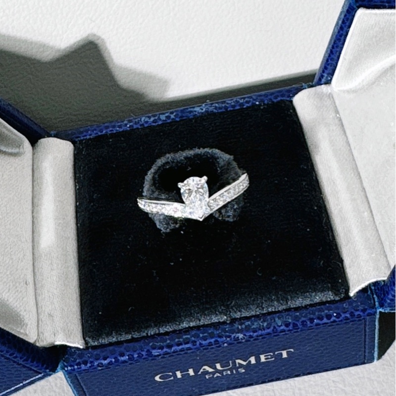 Chaumet尚美 Josephine Aigrette加冕·愛系列 白鷺冠冕 V 字型水滴鑽戒,52號-1