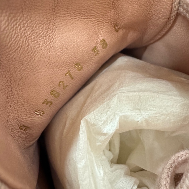 閒置未使用 Chanel/香奈兒粉色餅乾鞋+尺寸38碼 帆布材質板鞋-7