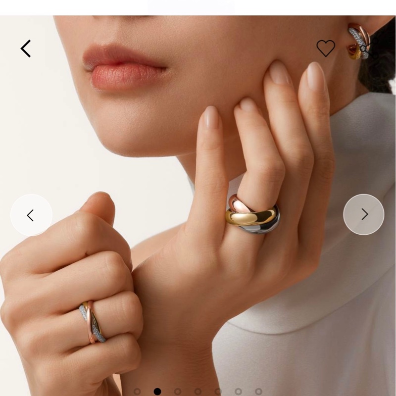 Cartier卡地亞 中古 Vintage  Trinity 系列 18K 三色金 超大號三環戒指，尺碼 52-6