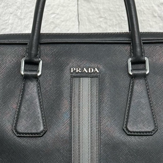 Prada普拉達 男士公文包手提包 可放電腦 尺寸:36*28cm-3