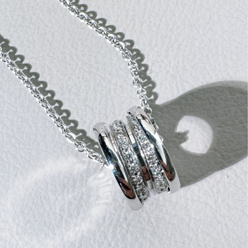 Bvlagri寶格麗 B.Zero1 系列 白金螺旋滿鑽項鍊-5