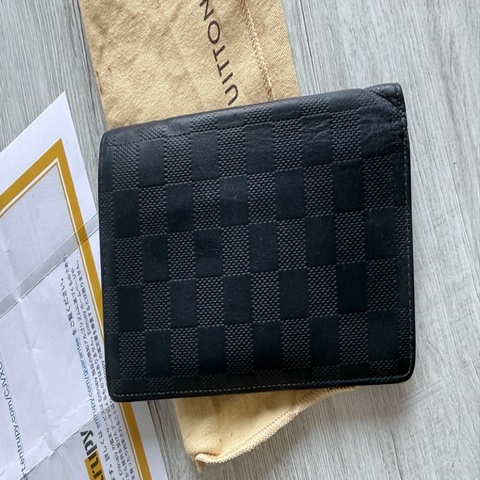 LV 黑格紋真皮長夾Louis Vuitton
