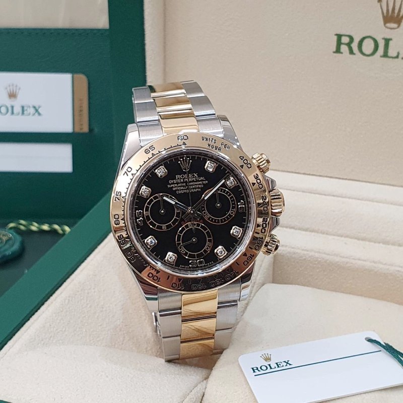 【大眾名錶】ROLEX 勞力士 116503 Daytona 半金迪通拿 黑八鑽面盤 2017/02 大眾名錶B1234-1