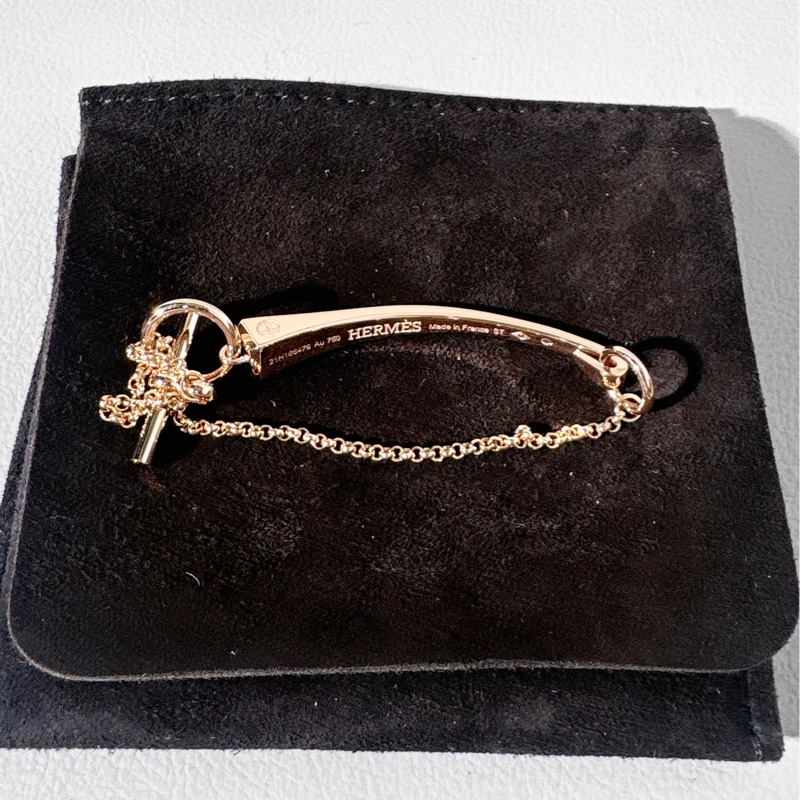 HERMES愛馬仕 Clou de forge手鍊 18K玫瑰金 馬銜扣手鍊-1