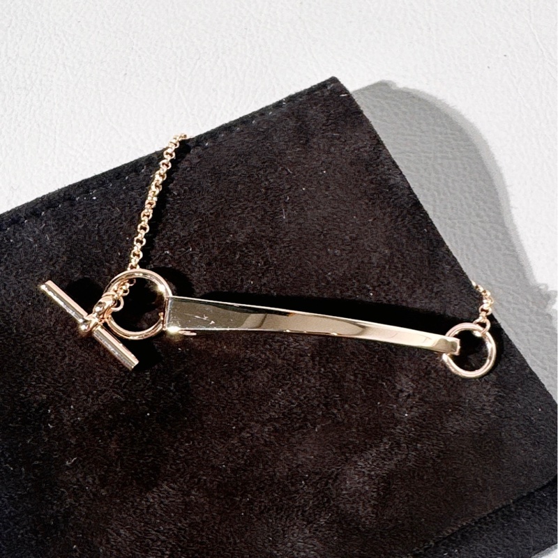 HERMES愛馬仕 Clou de forge手鍊 18K玫瑰金 馬銜扣手鍊-2