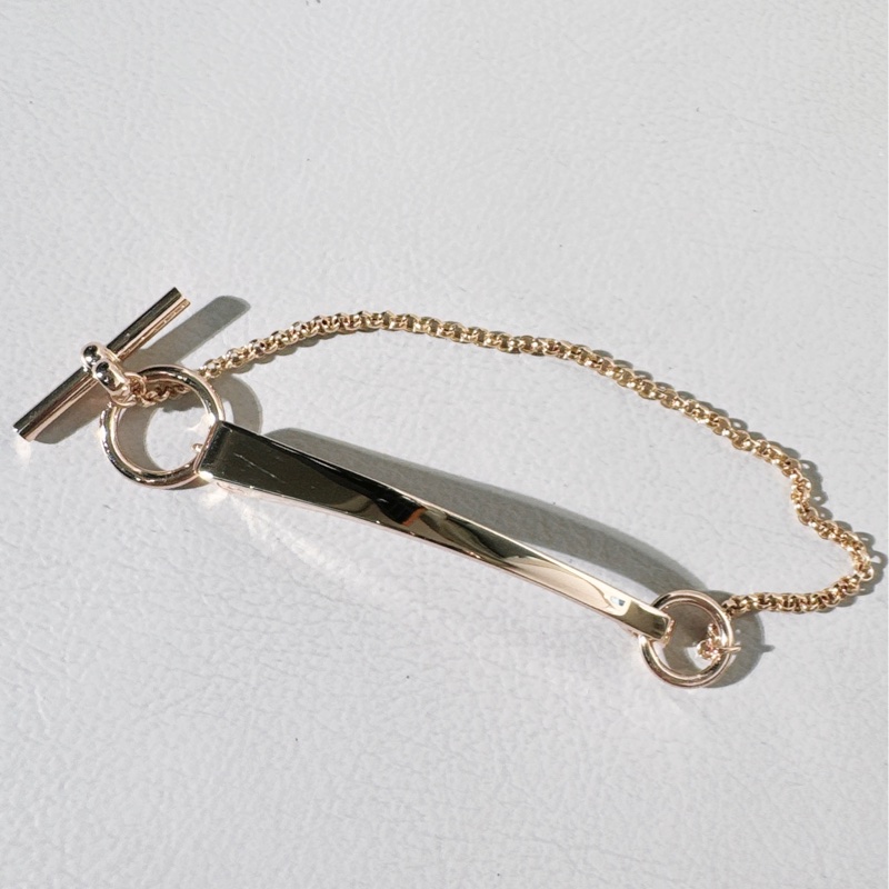 HERMES愛馬仕 Clou de forge手鍊 18K玫瑰金 馬銜扣手鍊-3