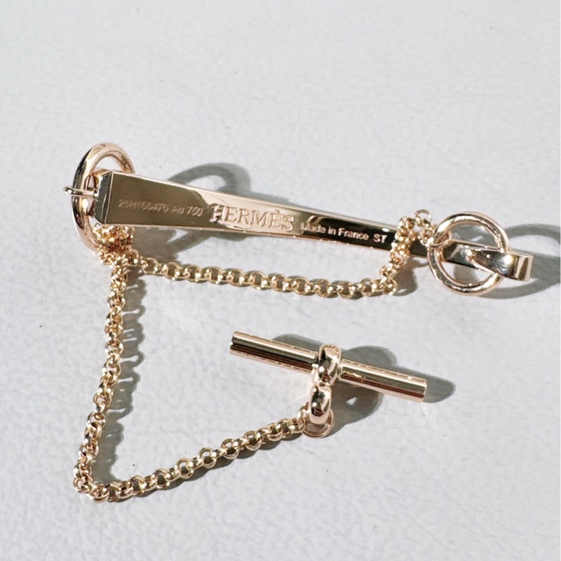 HERMES愛馬仕 Clou de forge手鍊 18K玫瑰金 馬銜扣手鍊-4