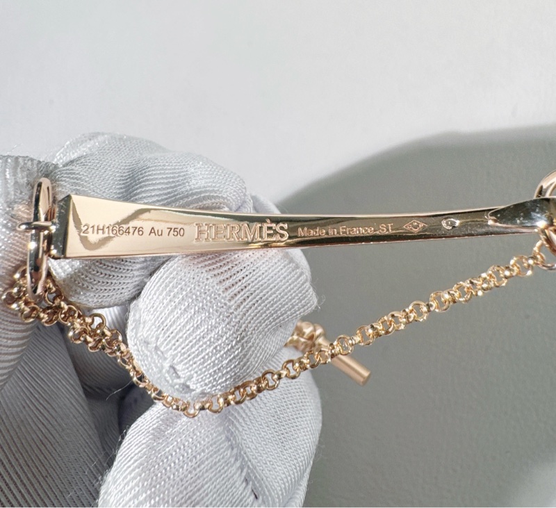 HERMES愛馬仕 Clou de forge手鍊 18K玫瑰金 馬銜扣手鍊-5