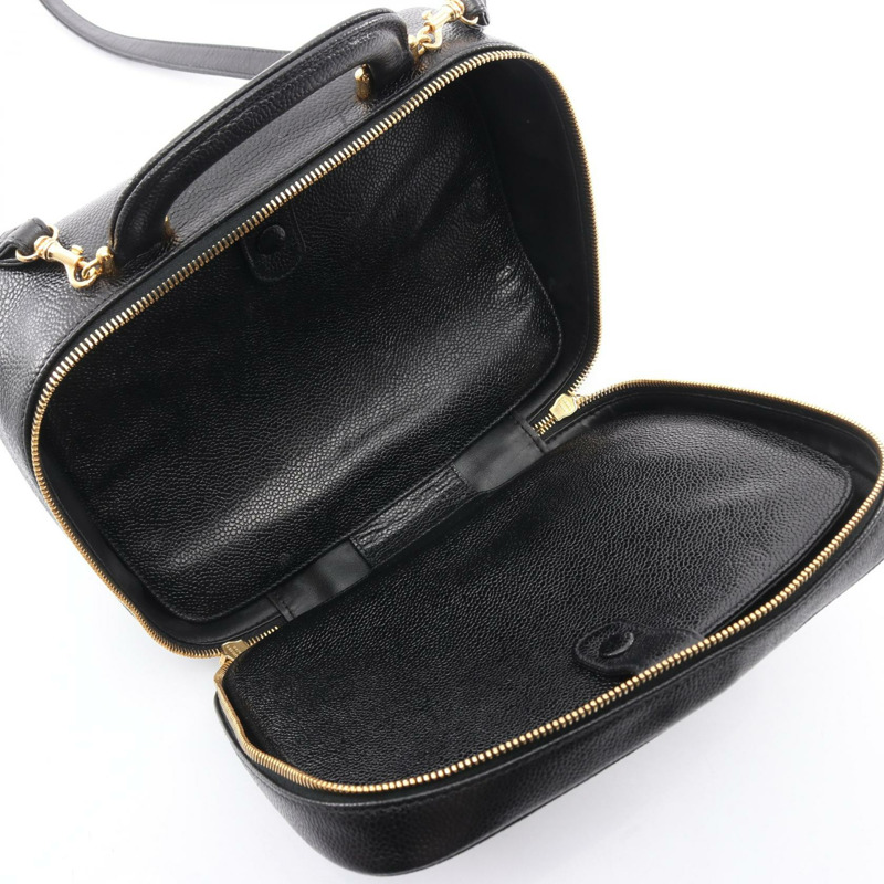 香奈兒 COCO Mark 兩用單背包 A07061 小牛皮黑色金色五金二手女款-2