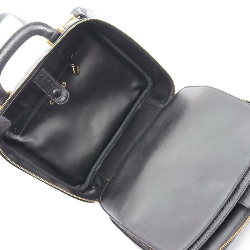 香奈兒 COCO Mark 兩用單背包 A07061 小牛皮黑色金色五金二手女款-3