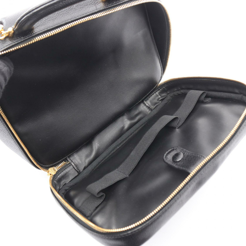 香奈兒 COCO Mark 兩用單背包 A07061 小牛皮黑色金色五金二手女款-4