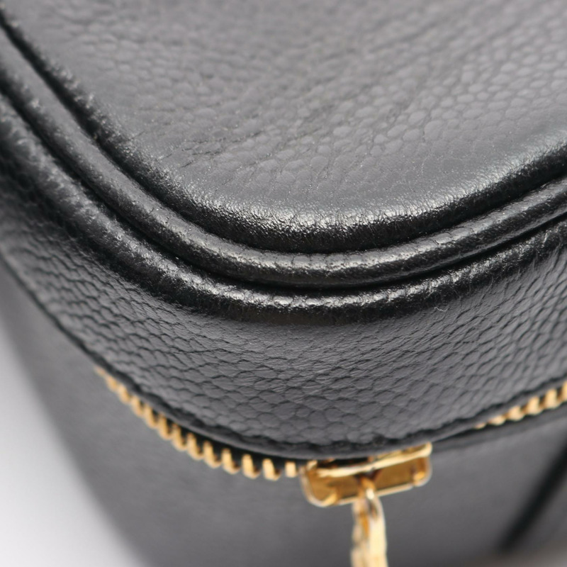 香奈兒 COCO Mark 兩用單背包 A07061 小牛皮黑色金色五金二手女款-8