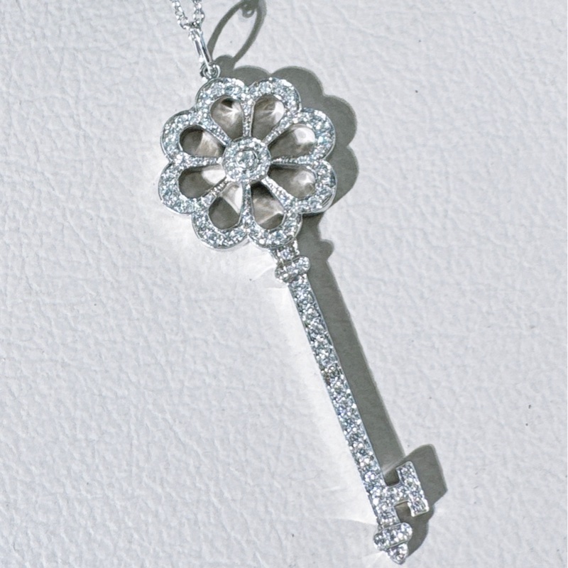 Tiffany 蒂芙尼 keys花朵鑰匙吊墜-4
