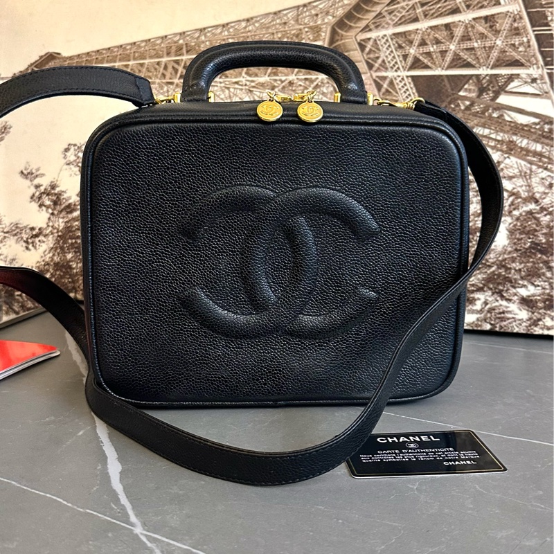 ♦️MYMluxurybag ♦️ Chanel 荔枝皮 古董袋 盒子袋 肩背袋 斜拷袋-0