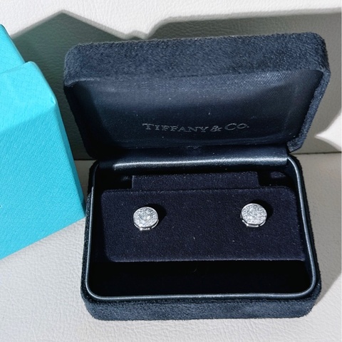 Tiffany 蒂芙尼 鉑金 大號 citclet  耳釘，直徑 8.5MM