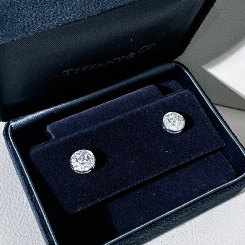 Tiffany 蒂芙尼 鉑金 大號 citclet  耳釘，直徑 8.5MM-2