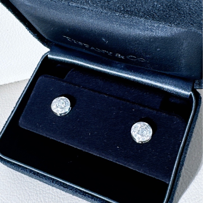 Tiffany 蒂芙尼 鉑金 大號 citclet  耳釘，直徑 8.5MM-3