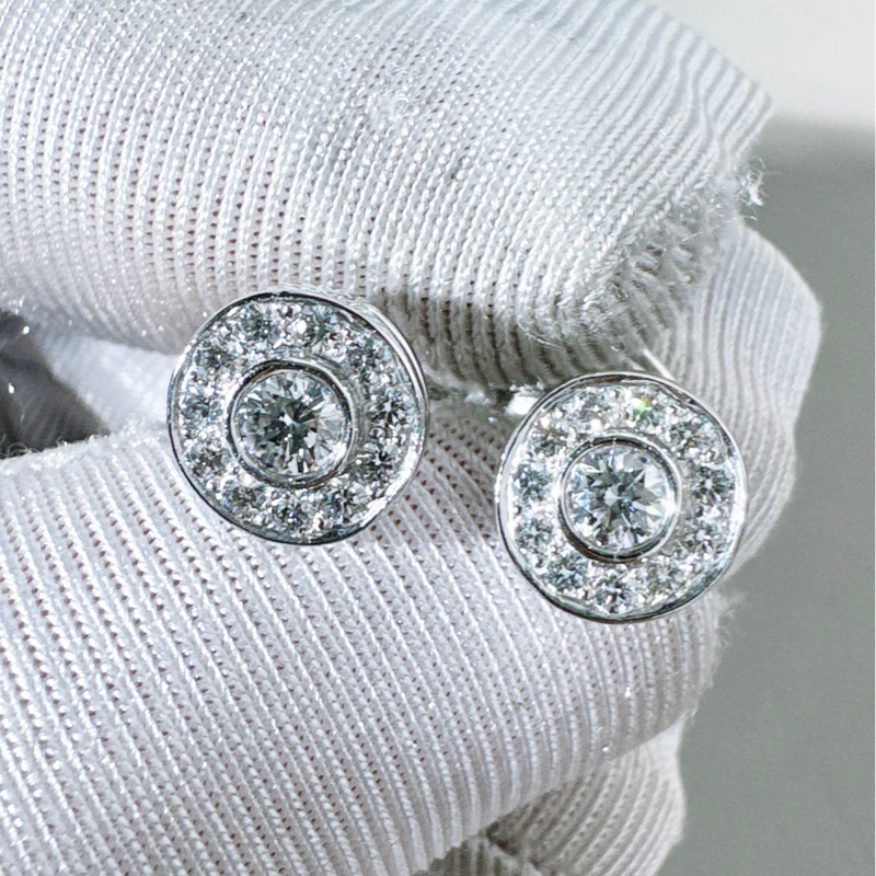 Tiffany 蒂芙尼 鉑金 大號 citclet  耳釘，直徑 8.5MM-5