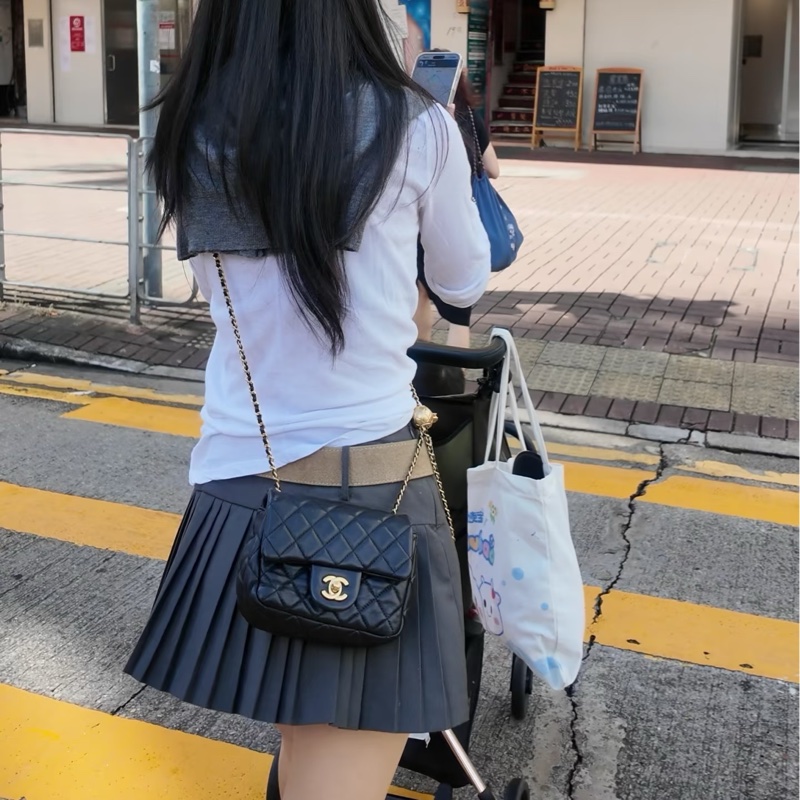 CHANEL香奈兒CF 黑金羊皮🌕金球方胖子-23