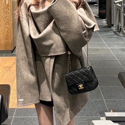 CHANEL香奈兒CF 黑金羊皮🌕金球方胖子-34