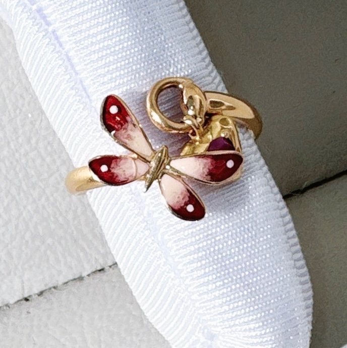 Gucci古馳 秘密花園系列 蝴蝶琺瑯戒指-0