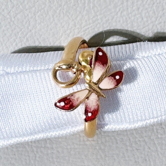 Gucci古馳 秘密花園系列 蝴蝶琺瑯戒指-1