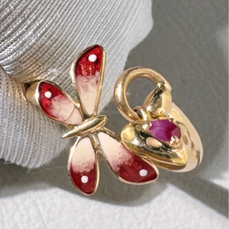 Gucci古馳 秘密花園系列 蝴蝶琺瑯戒指-5