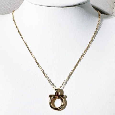 ferragamo菲拉格慕 珠寶 馬蹄扣造型  18 K 項鍊