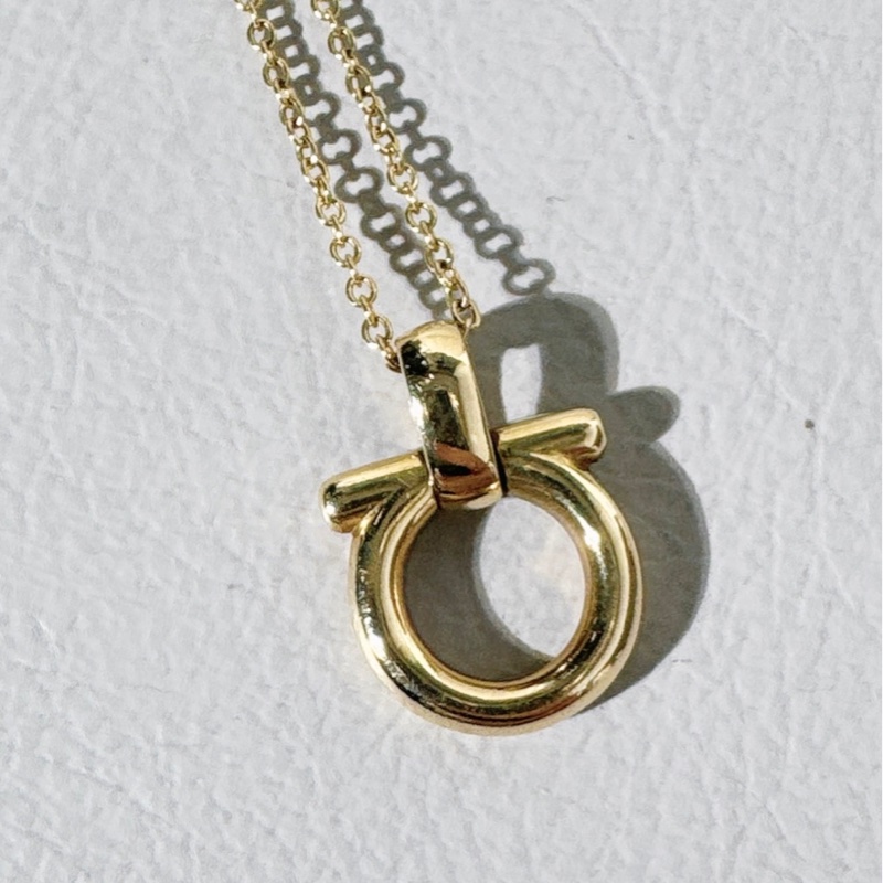 ferragamo菲拉格慕 珠寶 馬蹄扣造型 18 K 項鍊-4