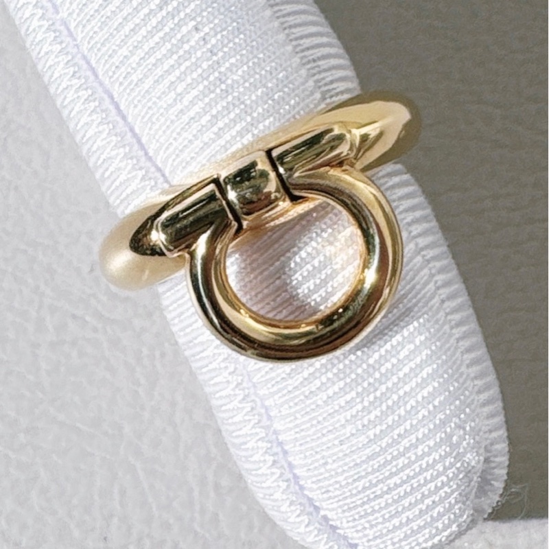 ferragamo菲拉格慕 珠寶,馬蹄扣造型 18 K戒指,52碼-1