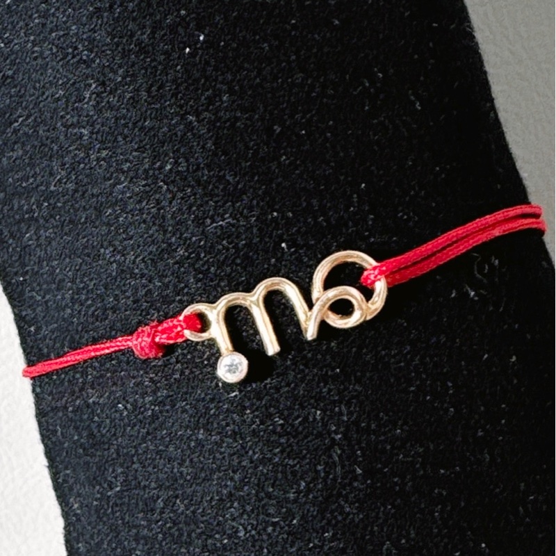 Dior迪奧 Dioramour手鍊，18K黃金+紅色繩，鑲嵌一顆鑽石-0