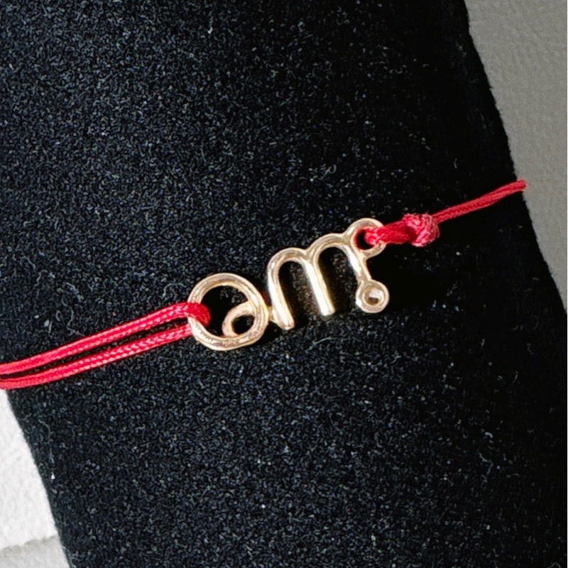Dior迪奧 Dioramour手鍊，18K黃金+紅色繩，鑲嵌一顆鑽石-1