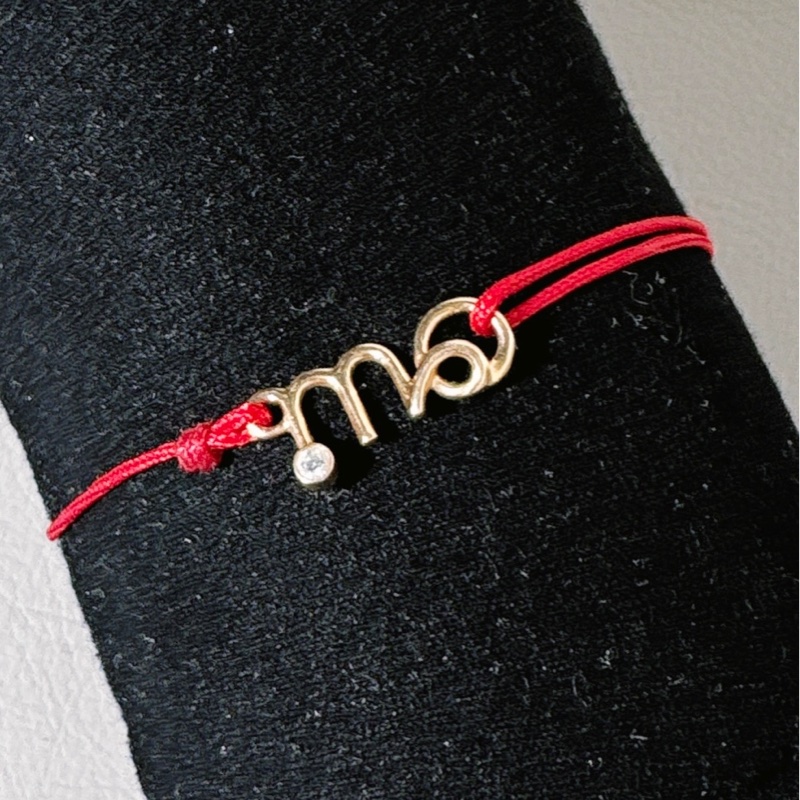 Dior迪奧 Dioramour手鍊，18K黃金+紅色繩，鑲嵌一顆鑽石-2