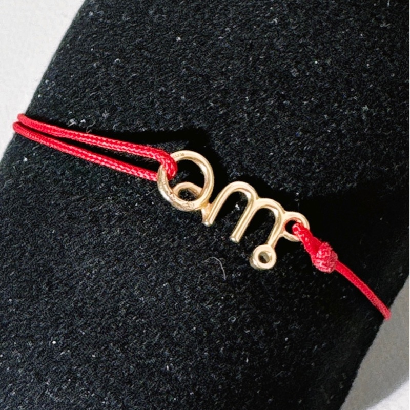 Dior迪奧 Dioramour手鍊，18K黃金+紅色繩，鑲嵌一顆鑽石-3