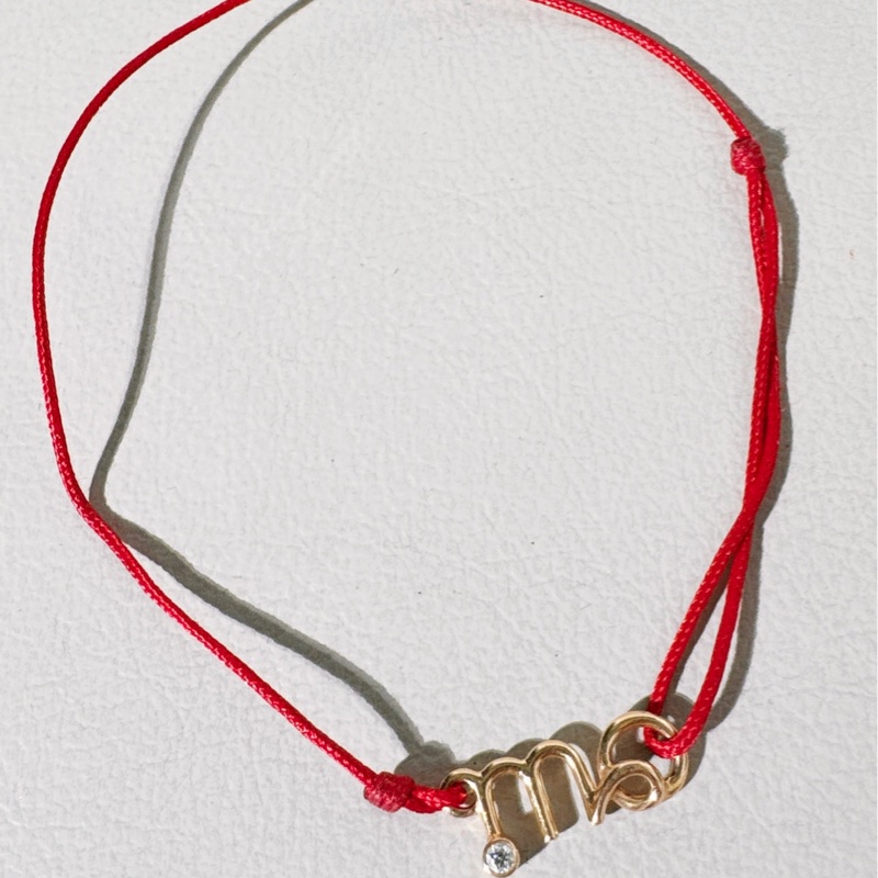 Dior迪奧 Dioramour手鍊，18K黃金+紅色繩，鑲嵌一顆鑽石-4