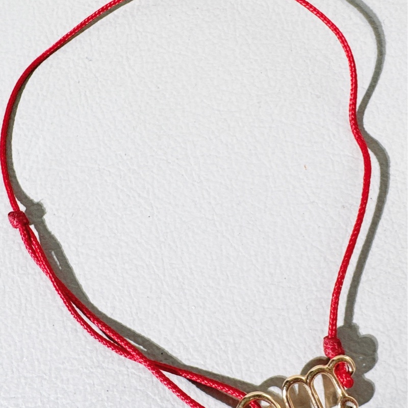 Dior迪奧 Dioramour手鍊，18K黃金+紅色繩，鑲嵌一顆鑽石-5