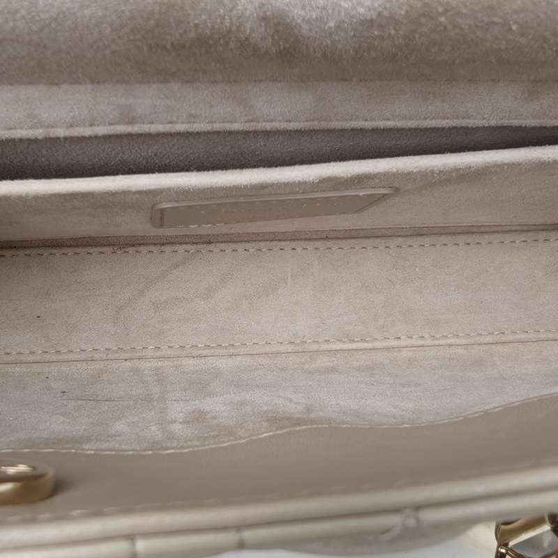 DIOR LadyD-Joy橫版戴妃包中號灰色羊皮金扣2023-5