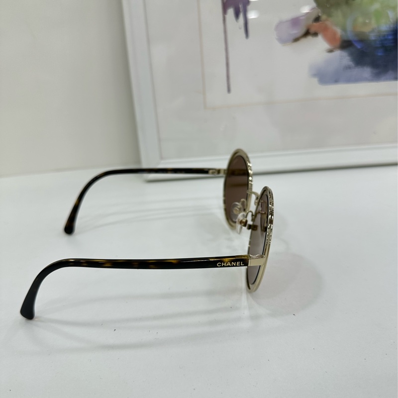 Chanel 香奈兒 玫瑰金圓形墨鏡-2