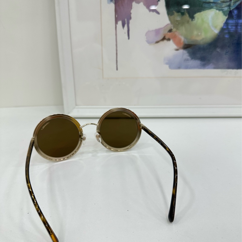 Chanel 香奈兒 玫瑰金圓形墨鏡-3