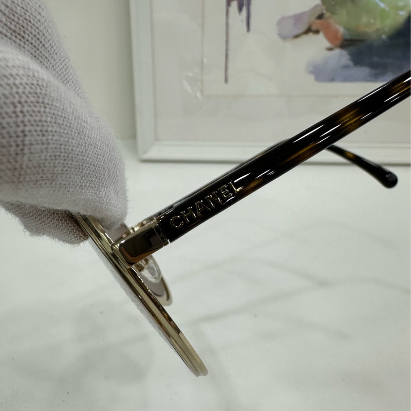 Chanel 香奈兒 玫瑰金圓形墨鏡-4