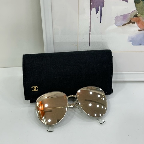 Chanel香奈兒 金色 墨鏡 太陽