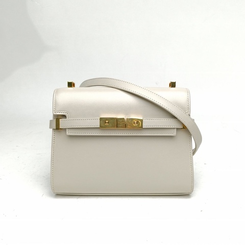 SAINT LAURENT MANHATTAN曼哈頓BOXmini19白色牛皮金扣