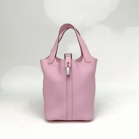 HERMES Picotin18菜籃子X9錦葵紫TC皮B刻銀扣