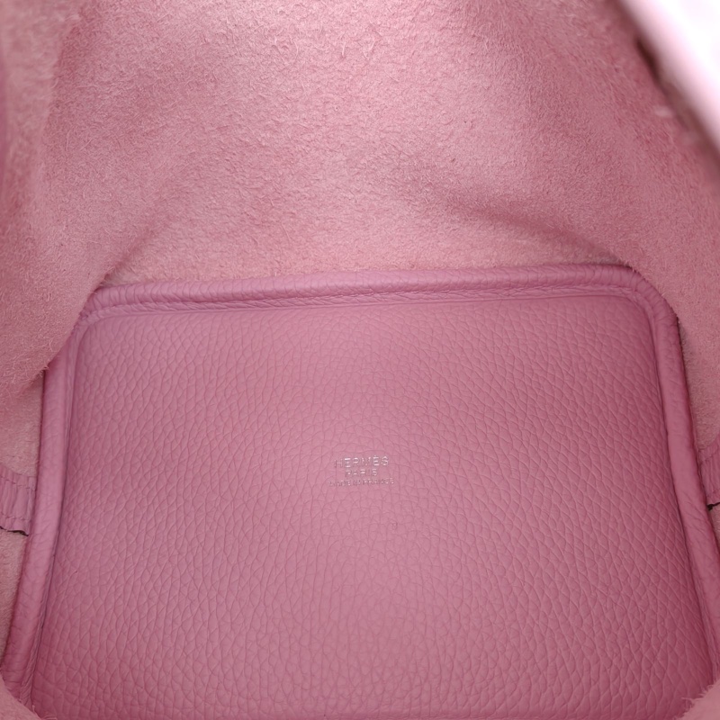 HERMES Picotin18菜籃子X9錦葵紫TC皮B刻銀扣-5