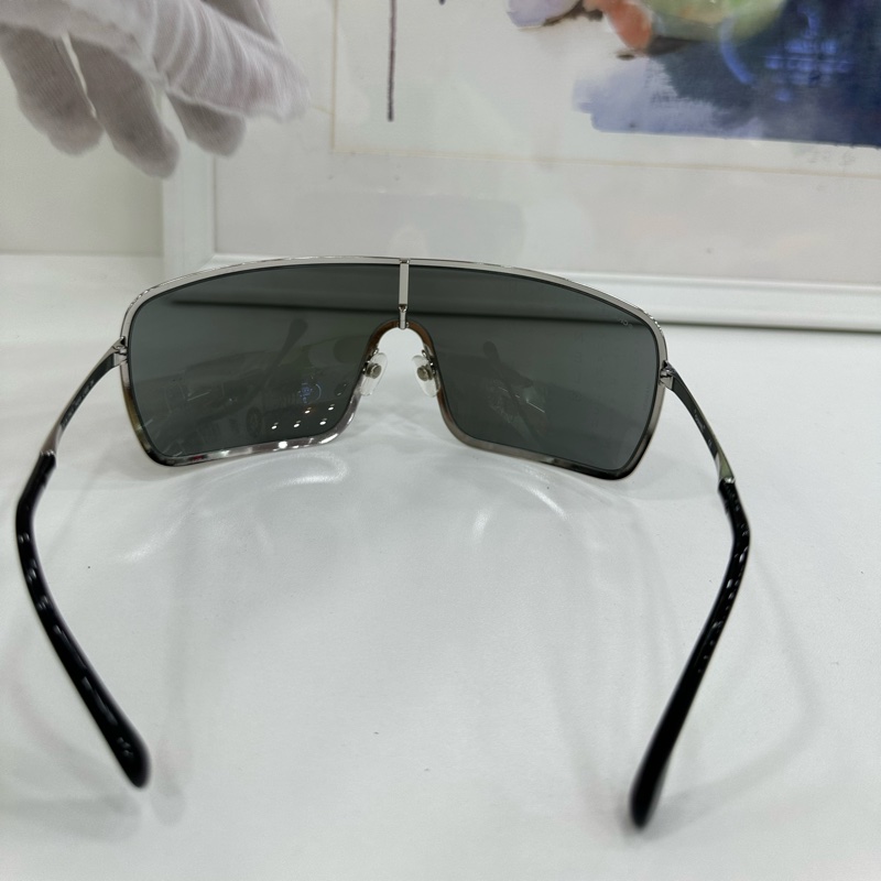 Chanel稀有款滿logo ,y2k千禧辣妹 彈幕logo擋風滑雪墨鏡-3