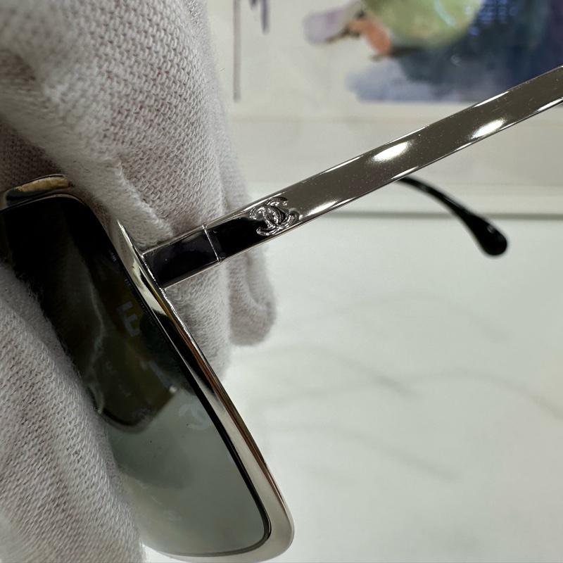 Chanel稀有款滿logo ,y2k千禧辣妹 彈幕logo擋風滑雪墨鏡-4